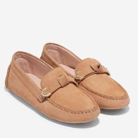 Cole Haan Neutral Women's Evelyn Bow Drivers Loafers Lightweight Birch Beige S8 - Picture 1 of 7